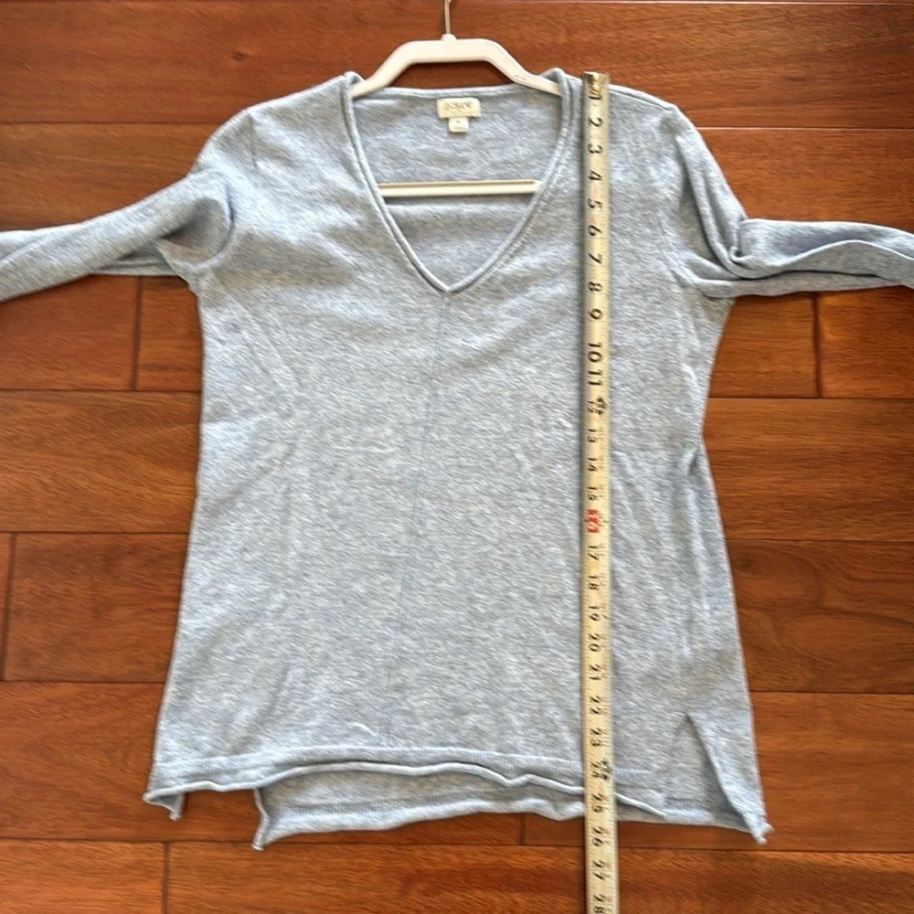 J.Crew Size Small V-Neck Light Blue Sweater Cotton/Wool/Nylon